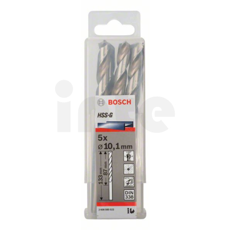 BOSCH Vrták do kovu PRO Metal HSS-G standardní délky, 10,1 × 87 × 133 mm, 5 ks 2608585522