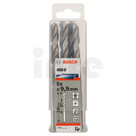 BOSCH Vrták do kovu PRO Metal HSS-G standardní délky, 9,9 × 87 × 133 mm, 5 ks 2608585521