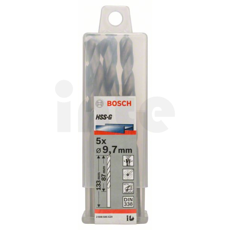 BOSCH Vrtáky do kovu HSS-G, DIN 338, 5 ks 2608585520