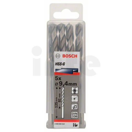 BOSCH Vrtáky do kovu HSS-G, DIN 338, 5 ks 2608585518