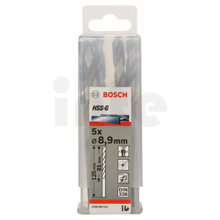 BOSCH Vrtáky do kovu HSS-G, DIN 338, 5 ks 2608585514