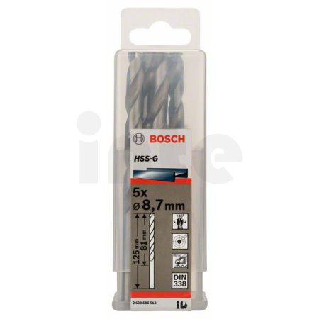 BOSCH Vrtáky do kovu HSS-G, DIN 338, 5 ks 2608585513