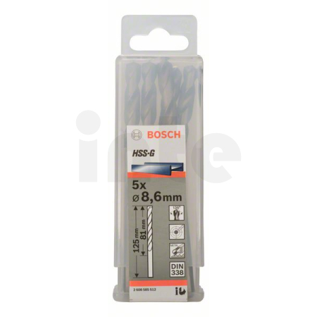 BOSCH Vrtáky do kovu HSS-G, DIN 338, 5 ks 2608585512