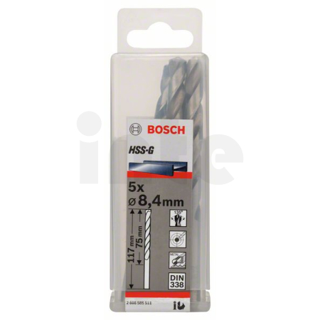 BOSCH Vrtáky do kovu HSS-G, DIN 338, 5 ks 2608585511