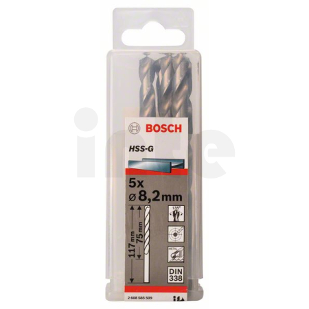BOSCH Vrtáky do kovu HSS-G, DIN 338, 5 ks 2608585509