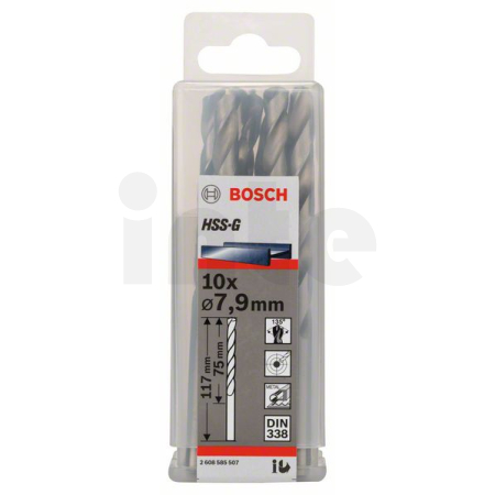 BOSCH Vrtáky do kovu HSS-G, DIN 338, 10 ks 2608585507