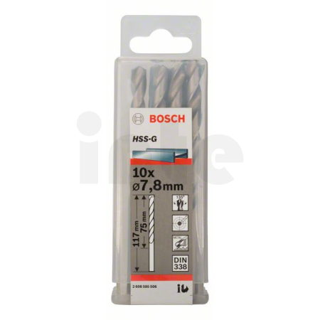 BOSCH Vrtáky do kovu HSS-G, DIN 338, 10 ks 2608585506