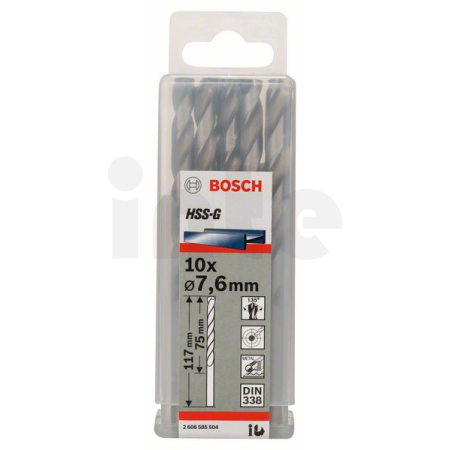 BOSCH Vrtáky do kovu HSS-G, DIN 338, 10 ks 2608585504