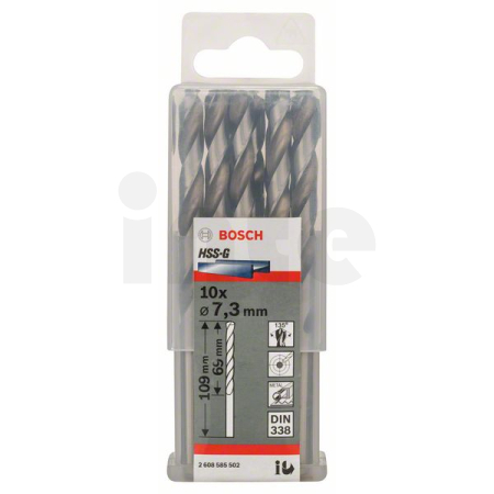 BOSCH Vrták do kovu PRO Metal HSS-G standardní délky, 7,3 × 69 × 109 mm, 10 ks 2608585502