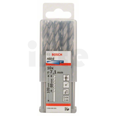 BOSCH Vrtáky do kovu HSS-G, DIN 338, 10 ks 2608585501