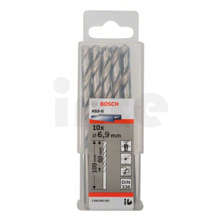 BOSCH Vrtáky do kovu HSS-G, DIN 338, 10 ks 2608585500