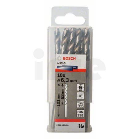 BOSCH Vrtáky do kovu HSS-G, DIN 338, 10 ks 2608585498