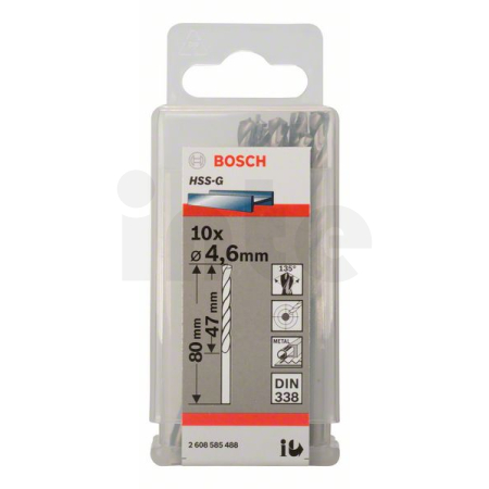 BOSCH Vrtáky do kovu HSS-G, DIN 338, 10 ks 2608585488
