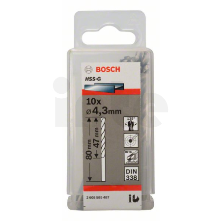 BOSCH Vrtáky do kovu HSS-G, DIN 338, 10 ks 2608585487