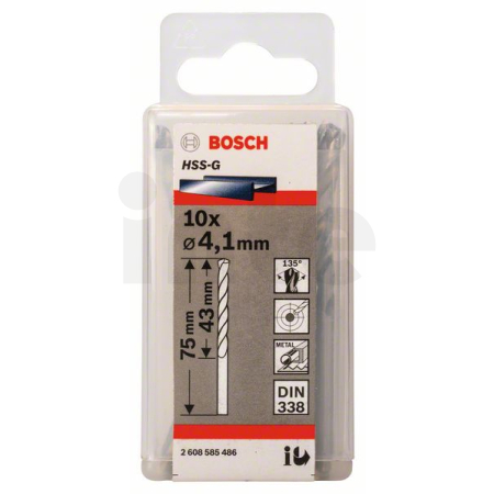 BOSCH Vrtáky do kovu HSS-G, DIN 338, 10 ks 2608585486