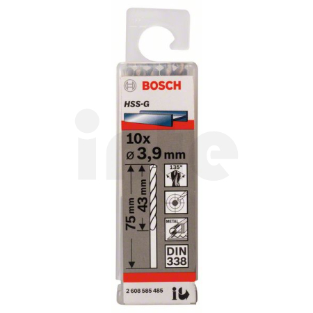 BOSCH Vrtáky do kovu HSS-G, DIN 338, 10 ks 2608585485