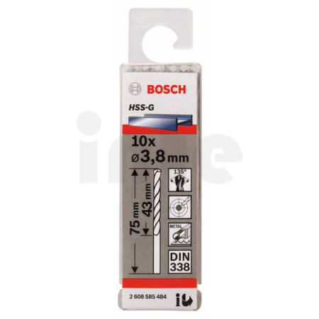 BOSCH Vrtáky do kovu HSS-G, DIN 338, 10 ks 2608585484