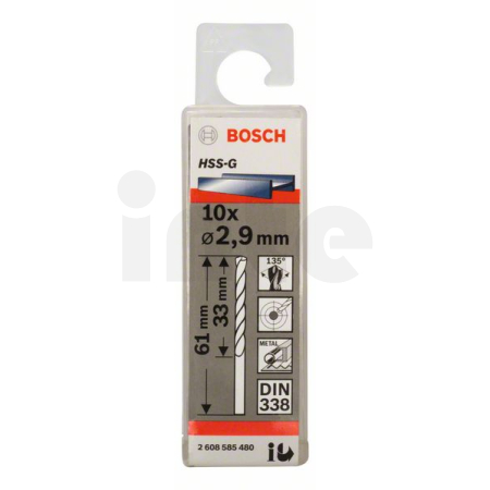 BOSCH Vrtáky do kovu HSS-G, DIN 338, 10 ks 2608585480