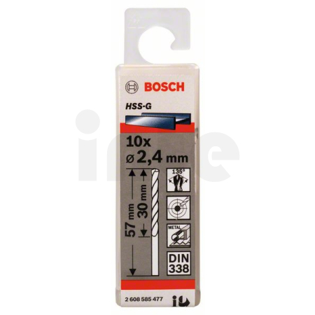 BOSCH Vrtáky do kovu HSS-G, DIN 338, 10 ks 2608585477