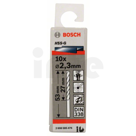 BOSCH Vrtáky do kovu HSS-G, DIN 338, 10 ks 2608585476