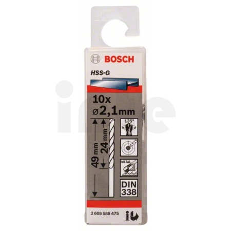 BOSCH Vrtáky do kovu HSS-G, DIN 338, 10 ks 2608585475