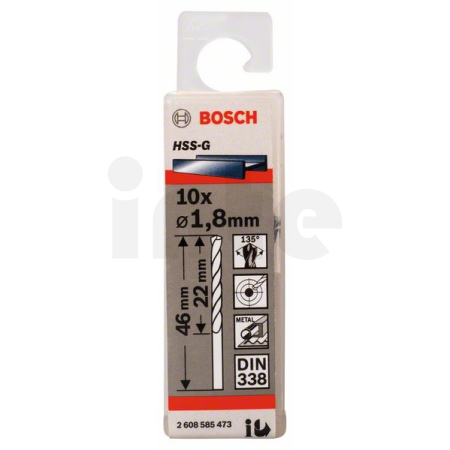 BOSCH Vrtáky do kovu HSS-G, DIN 338, 10 ks 2608585473