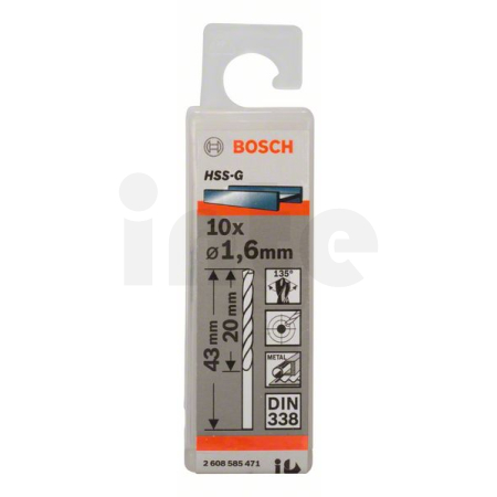 BOSCH Vrtáky do kovu HSS-G, DIN 338, 10 ks 2608585471