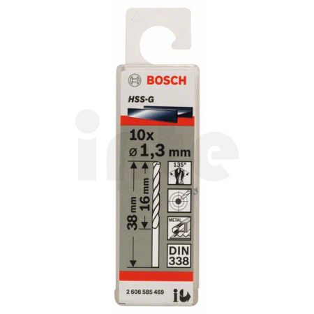 BOSCH Vrták do kovu PRO Metal HSS-G standardní délky, 1,3 × 16 × 38 mm, 10 ks 2608585469