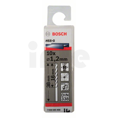BOSCH Vrtáky do kovu HSS-G, DIN 338, 10 ks 2608585468