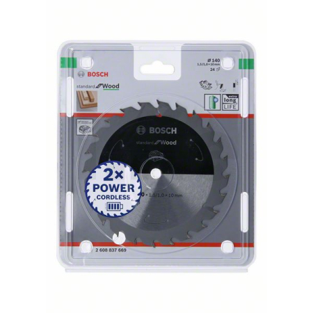 BOSCH Pilový kotouč Standard for Wood pro akumulátorové pily 140 × 1,5/1 × 10 T24 2608837669