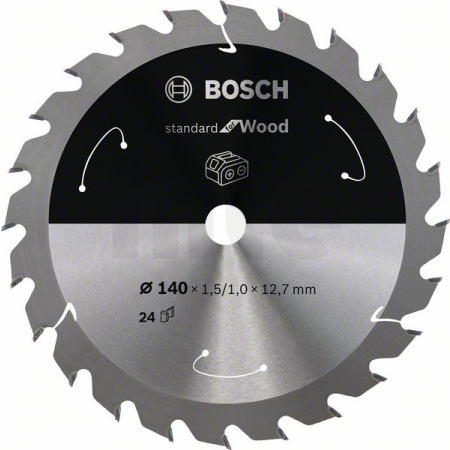 BOSCH Pilový kotouč Standard for Wood pro akumulátorové pily 140 × 1,5/1 × 12,7 T24 2608837670