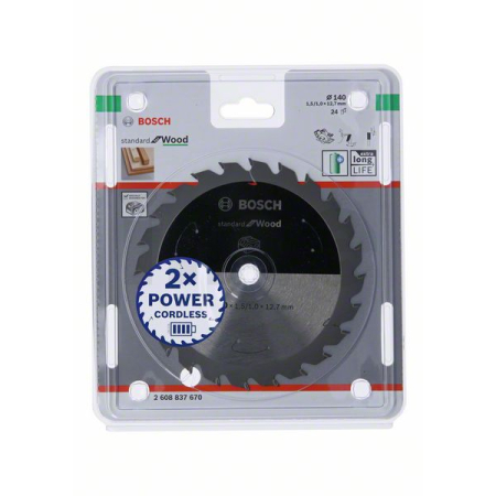 BOSCH Pilový kotouč Standard for Wood pro akumulátorové pily 140 × 1,5/1 × 12,7 T24 2608837670