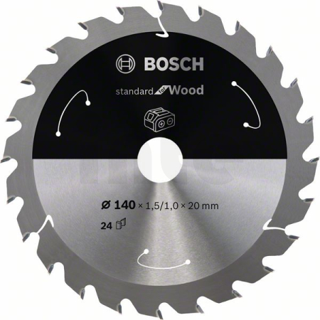 BOSCH Pilový kotouč Standard for Wood pro akumulátorové pily 140 × 1,5/1 × 20 T24 2608837671