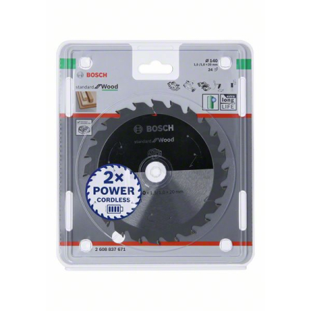 BOSCH Pilový kotouč Standard for Wood pro akumulátorové pily 140 × 1,5/1 × 20 T24 2608837671