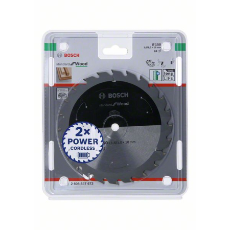 BOSCH Pilový kotouč Standard for Wood pro akumulátorové pily 150 × 1,6/1 × 10 T24 2608837673