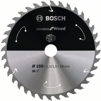 BOSCH Pilový kotouč Standard for Wood pro akumulátorové pily 160 × 1,5/1 × 20 T36 2608837677