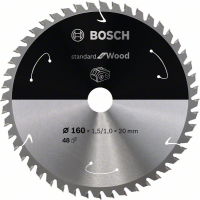 BOSCH Pilový kotouč Standard for Wood pro akumulátorové pily 160 × 1,5/1 × 20 T48 2608837678