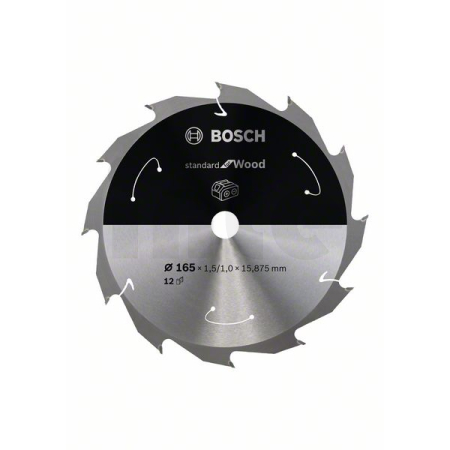 BOSCH Pilový kotouč Standard for Wood pro akumulátorové pily 165 × 1,5/1 × 15,875 T12 2608837680
