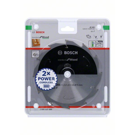 BOSCH Pilový kotouč Standard for Wood pro akumulátorové pily 165 × 1,5/1 × 15,875 T12 2608837680