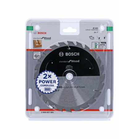 BOSCH Pilový kotouč Standard for Wood pro akumulátorové pily 165 × 1,5/1 × 15,875 T24 2608837681