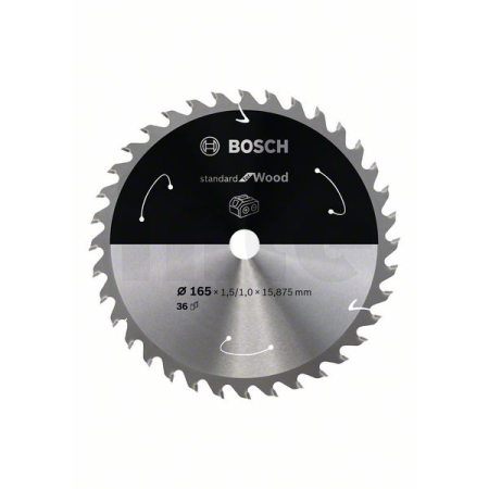 BOSCH Pilový kotouč Standard for Wood pro akumulátorové pily 165 × 1,5/1 × 15,875 T36 2608837682