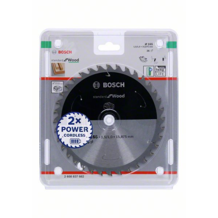BOSCH Pilový kotouč Standard for Wood pro akumulátorové pily 165 × 1,5/1 × 15,875 T36 2608837682