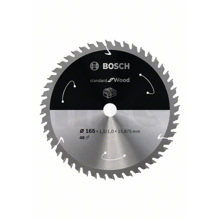 BOSCH Pilový kotouč Standard for Wood pro akumulátorové pily 165 × 1,5/1 × 15,875 T48 2608837683