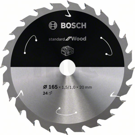 BOSCH Pilový kotouč Standard for Wood pro akumulátorové pily 165 × 1,5/1 × 20 T24 2608837685