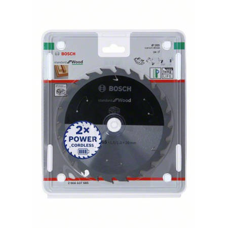 BOSCH Pilový kotouč Standard for Wood pro akumulátorové pily 165 × 1,5/1 × 20 T24 2608837685