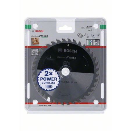 BOSCH Pilový kotouč Standard for Wood pro akumulátorové pily 165 × 1,5/1 × 20 T36 2608837686