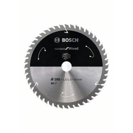 BOSCH Pilový kotouč Standard for Wood pro akumulátorové pily 165 × 1,5/1 × 20 T48 2608837687