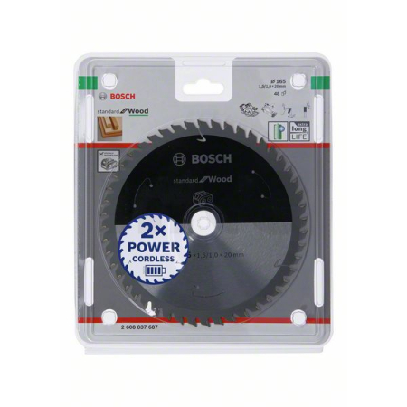 BOSCH Pilový kotouč Standard for Wood pro akumulátorové pily 165 × 1,5/1 × 20 T48 2608837687