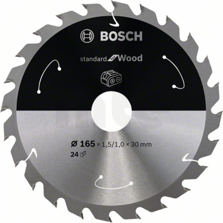 BOSCH Pilový kotouč Standard for Wood pro akumulátorové pily 165 × 1,5/1 × 30 T24 2608837688