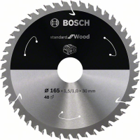 BOSCH Pilový kotouč Standard for Wood pro akumulátorové pily 165 × 1,5/1 × 30 T48 2608837689